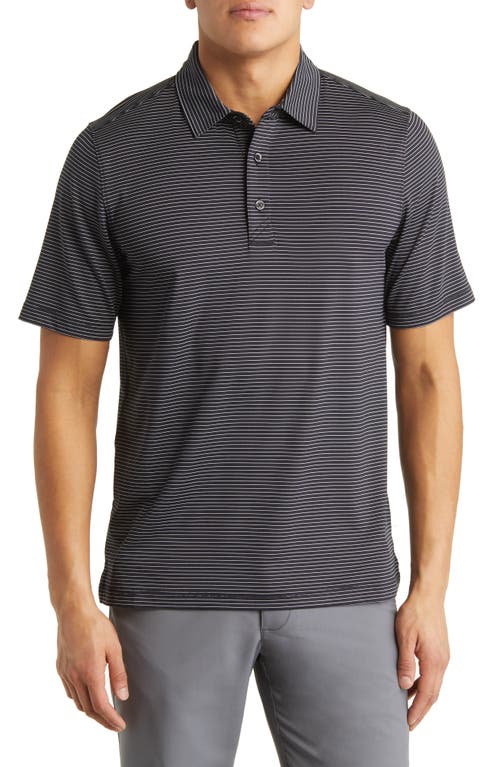 Forge DryTec Pencil Stripe Performance Polo in Black