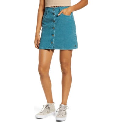 Roxy Unforgettable Fall Corduroy Miniskirt, Blue