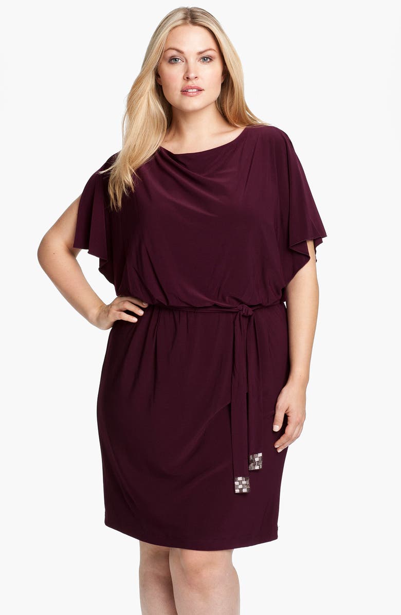Eliza J Flutter Sleeve Blouson Dress (Plus) | Nordstrom