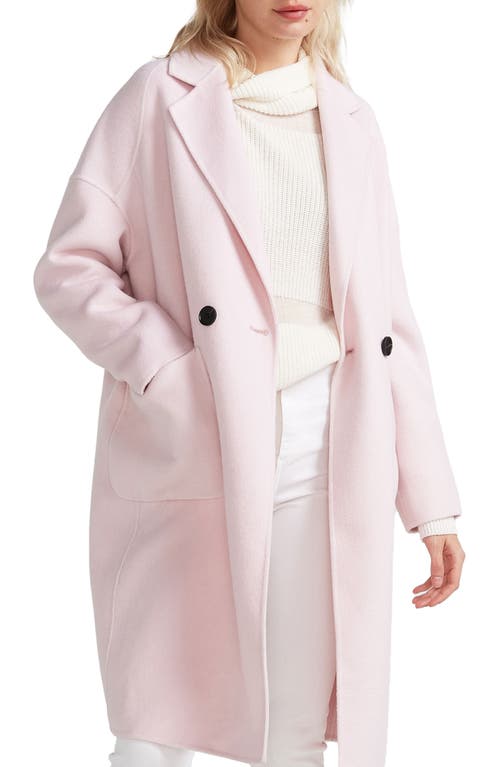 Belle & Bloom Publisher Double-breasted Wool Blend Coat In Pale Pink