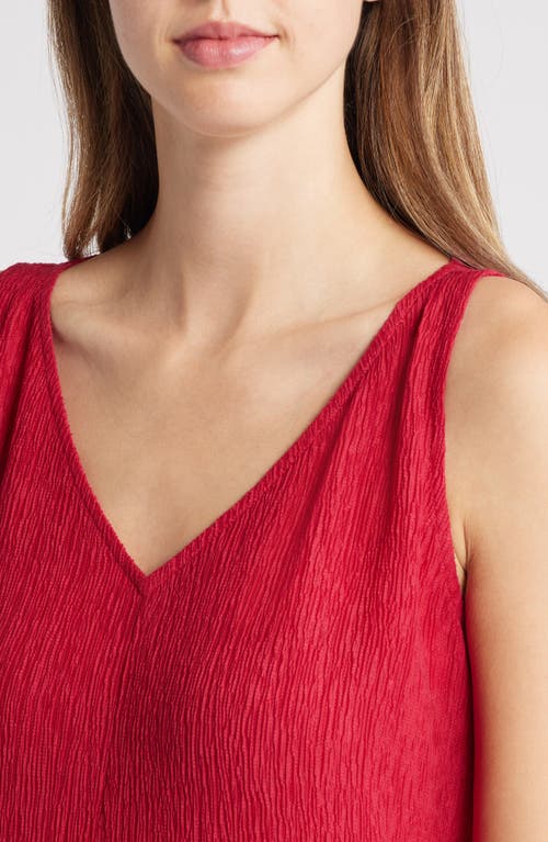 Shop Eileen Fisher Crinkled V-neck Midi Dress In Azalea