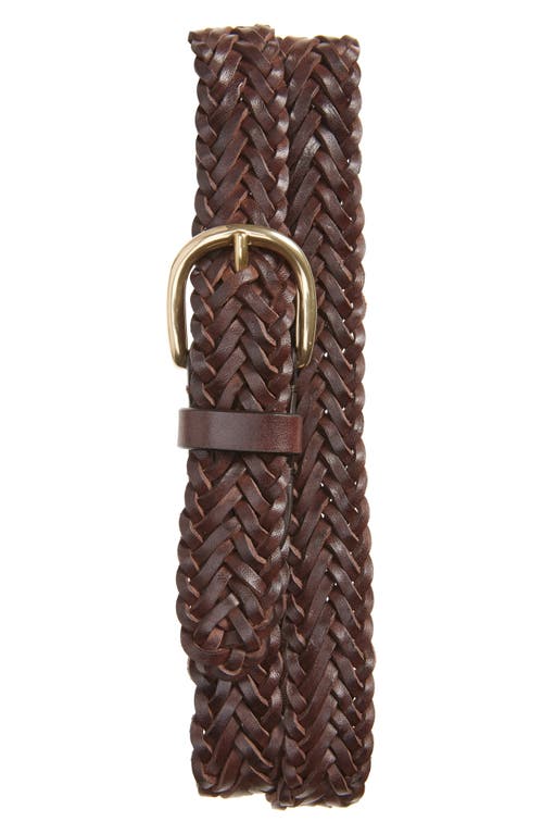 To Boot New York Woven Leather Belt In Dark Brown