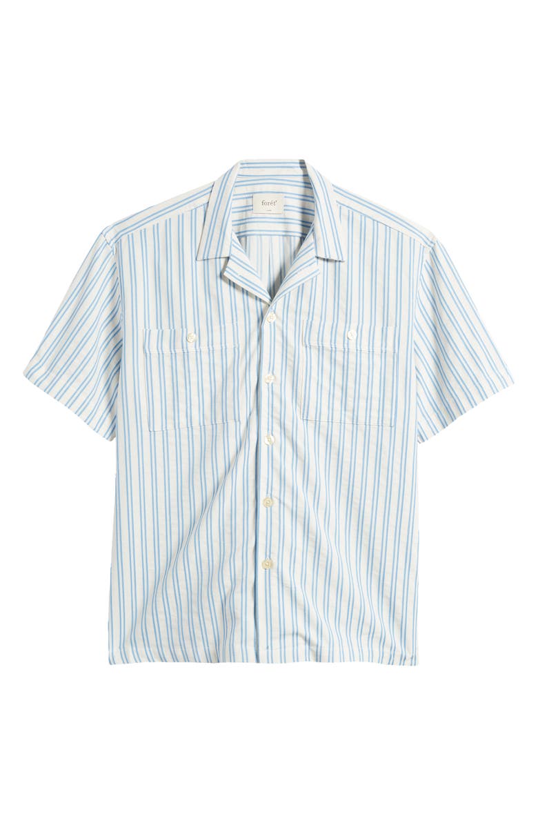 FORET Sway Stripe Organic Cotton Button-Up Camp Shirt | Nordstrom