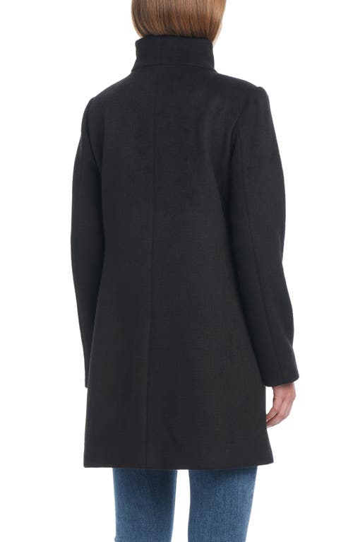 Shop Kate Spade New York High Neck Wool Blend Coat In Black