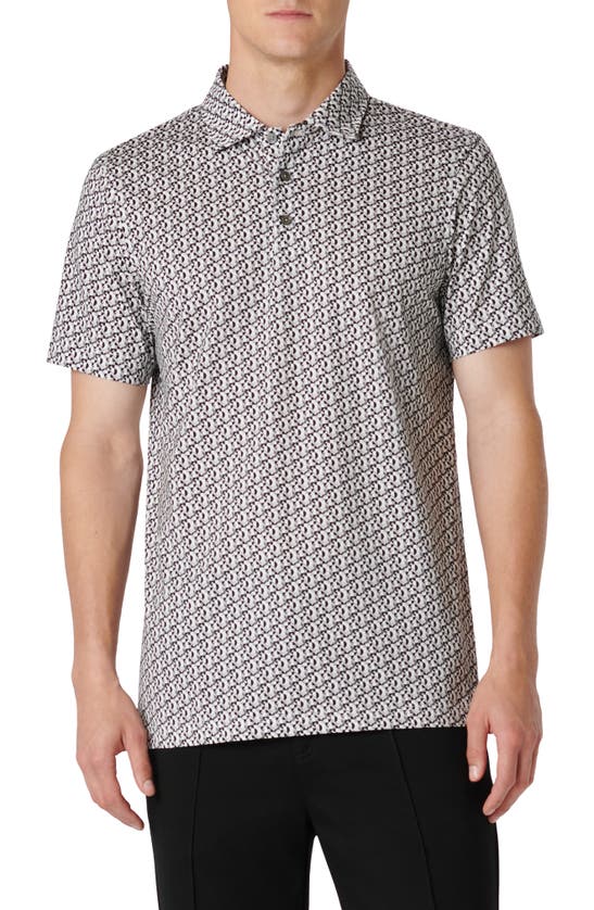 Shop Bugatchi Victor Ooohcotton® Geo Print Polo In Cement