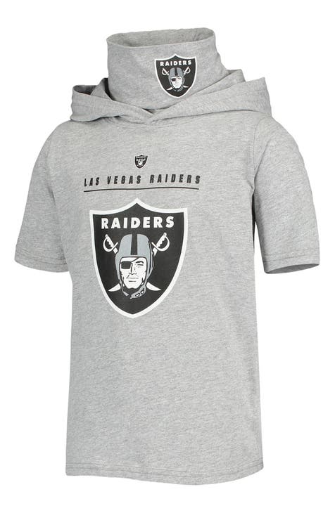 NFL Las Vegas Raiders Boys' Black/Gray Long Sleeve Hooded Sweatshirt - L