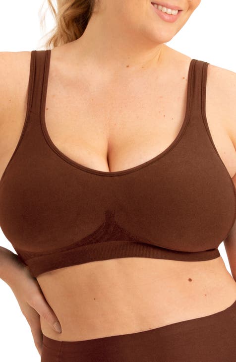 brown self design regular bra