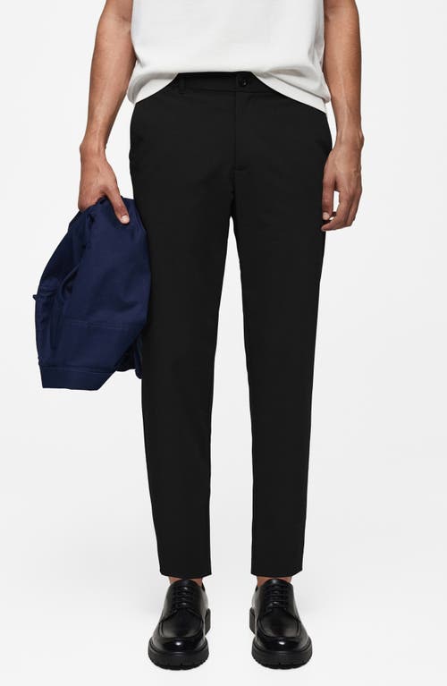 Shop Mango Slim Fit Stretch Pants In Black