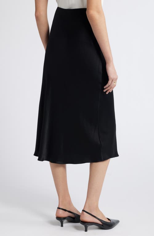 Shop Nordstrom Bias Cut Satin Skirt In Black