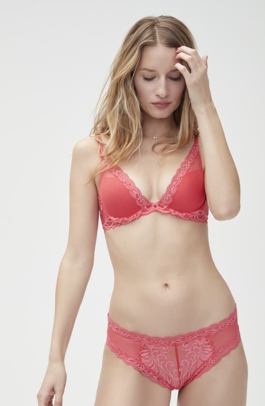 Shop Natori Feathers Plunge T-shirt Bra In Cafe