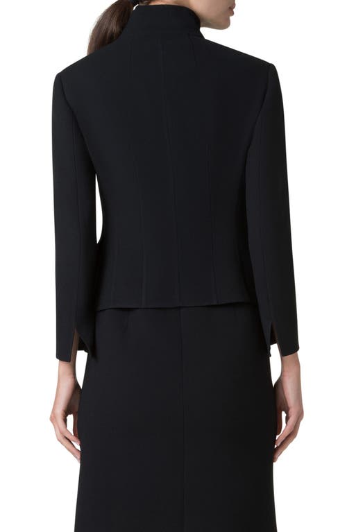 Akris Amber Virgin Wool Crop Jacket In Black