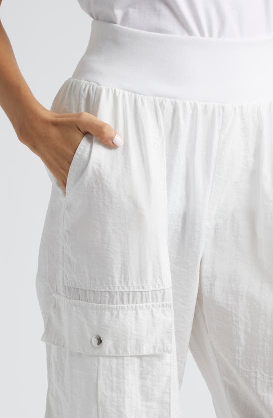 Shop Cinq À Sept Genevive High Waist Crop Cargo Pants In White