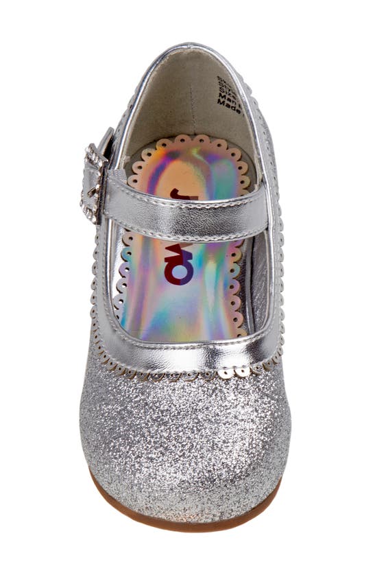 Josmo Toddler Girls Strap Low Heeled Dress Shoes In Silver Glitter