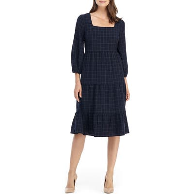 Gal Meets Glam Collection Square Neck A-Line Dress, Blue