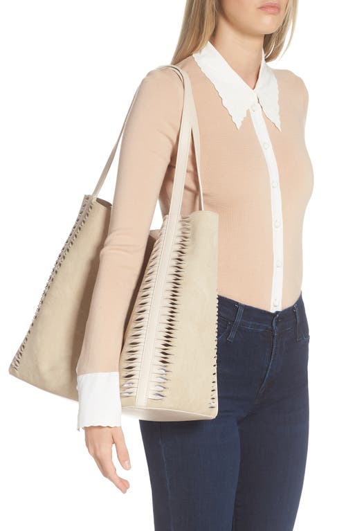 Chloé Beige Louela Suede Tote Bag In Pearl Beige