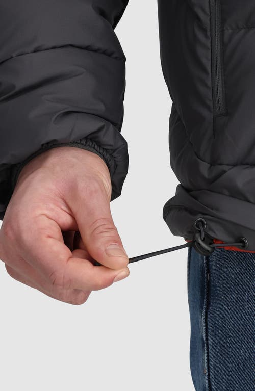 Outdoor Research Coldfront 700 Fill Power Down Insulated Hooded Ripstop Packable Puffer Jacket In Solid Black
