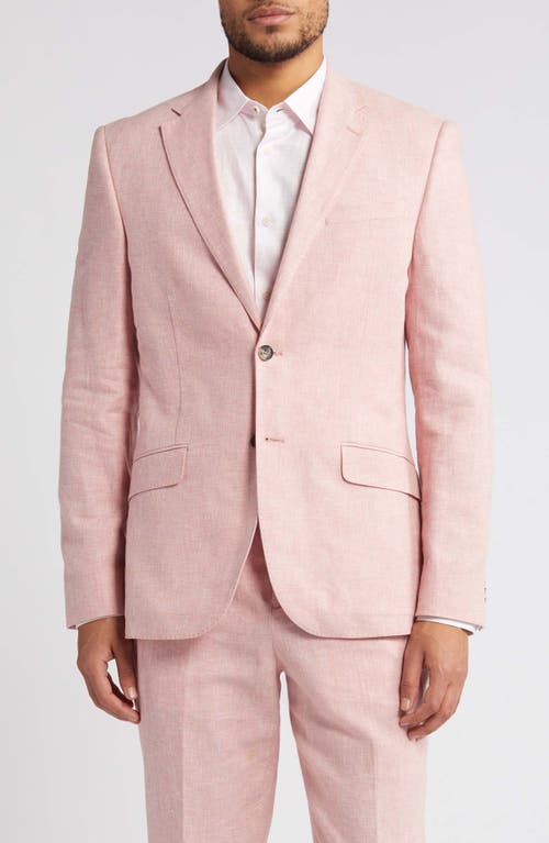 Damaskj Slim Fit Linen & Cotton Sport Coat in Light Pink