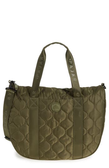 Pajar Quilted Nylon Tote Bag In Green