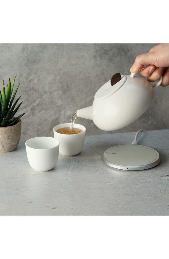 Shop Ohom Leiph Ceramic Self-heating Teapot Set In Jasmine White