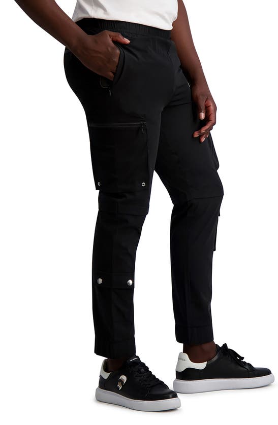 Karl Lagerfeld Stretch Cargo Trousers In Black | ModeSens