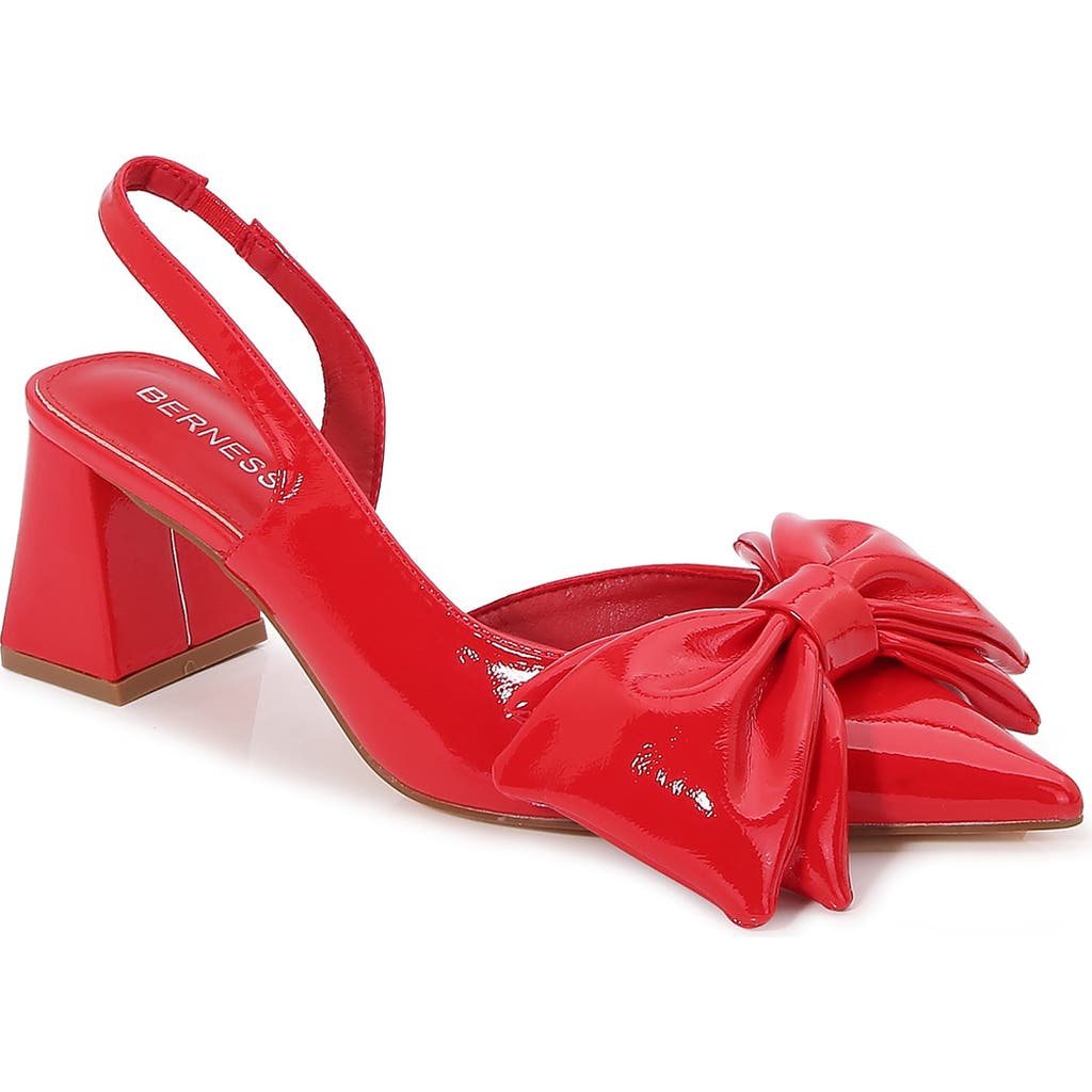 Berness Cynthia Pointed Toe Slingback Pump In Red