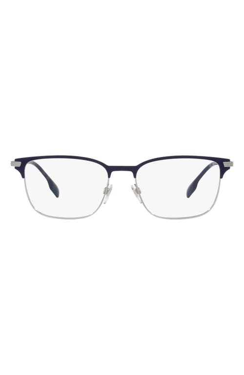 burberry Malcolm 57mm Rectangular Optical Glasses in Blue at Nordstrom