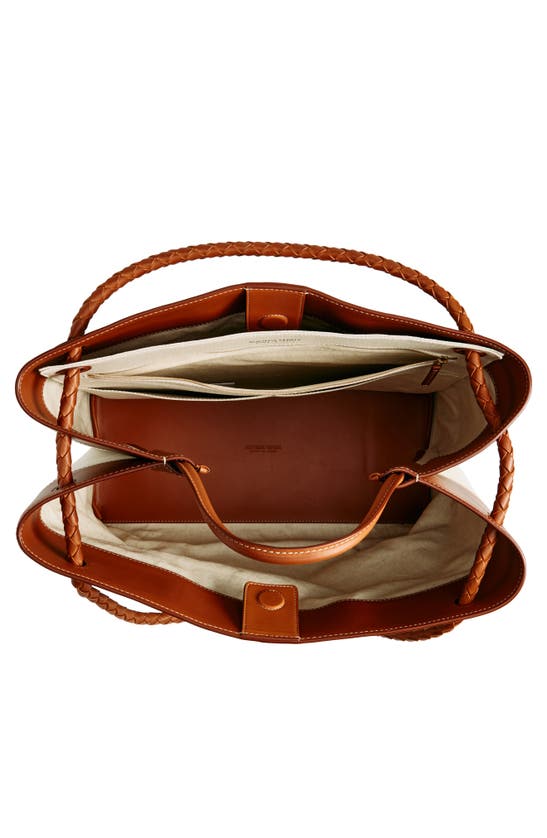 Shop Bottega Veneta Large Andiamo Canvas Handbag In Brown