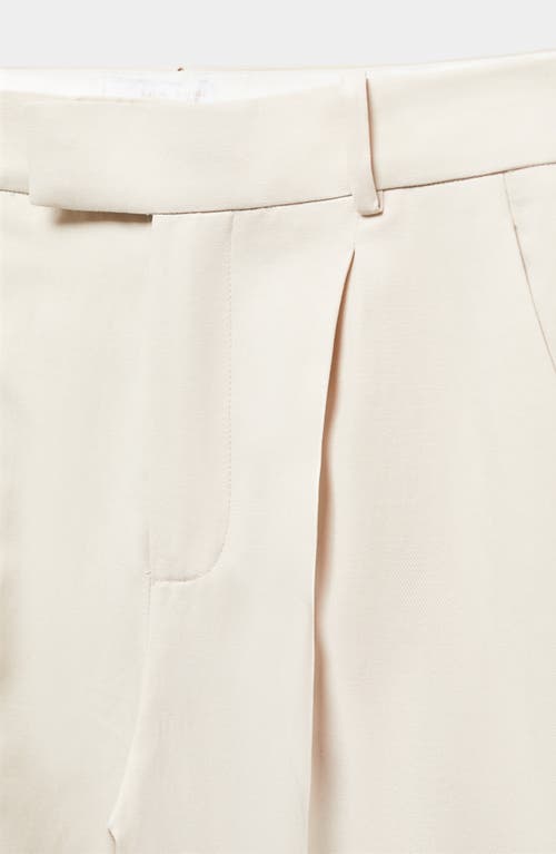 Mango Pleat Front Wide Leg Suit Pants In Light Pastel Grey