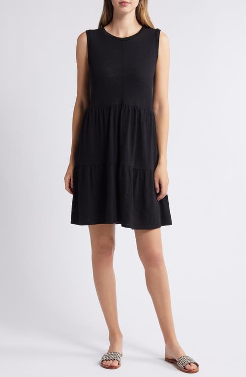 Caslonr Caslon(r) Sleeveless Tiered Jersey Dress In Black