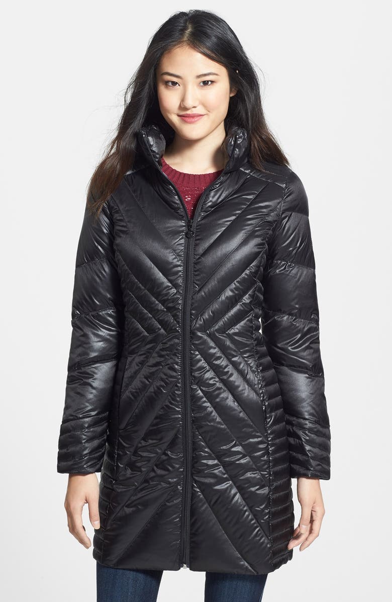 Bernardo Iridescent Packable Goose Down Coat (Regular & Petite) | Nordstrom