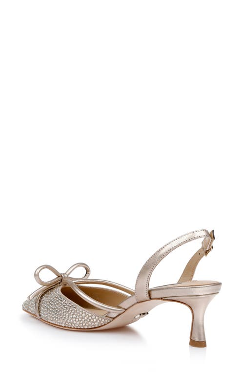 Badgley Mischka Collection Angelina Slingback Pointed Toe Kitten Heel Pump In Champagne Leather