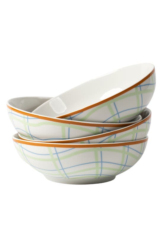 Misette Set Of 4 Porcelain Cereal Bowls In Grid Group