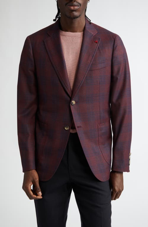 ISAIA Capri Plaid Wool Sport Coat in Purple 