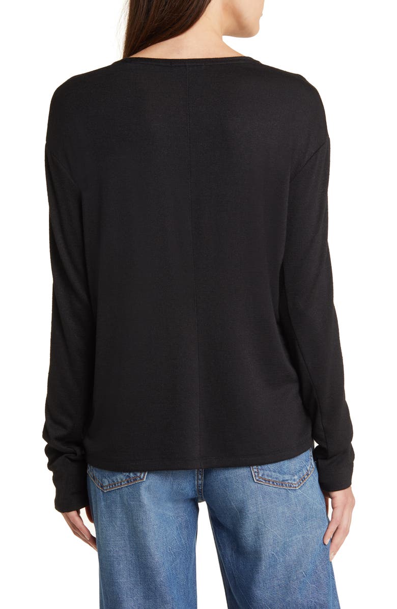 rag & bone The Long Sleeve Knit T-Shirt, Alternate, color, Black