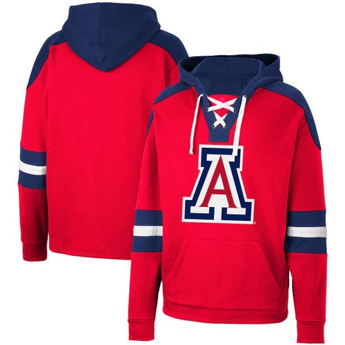 Men's Colosseum Red Arizona Wildcats Lace-Up 4.0 Pullover Hoodie