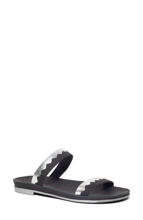 Isadora Slide Sandal in Black/Silver