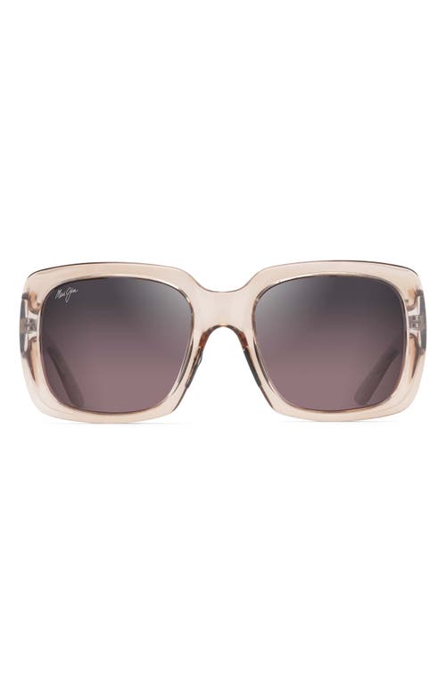 Maui Jim Two Steps 55mm PolarizedPlus2 Square Sunglasses in Transparent Pink