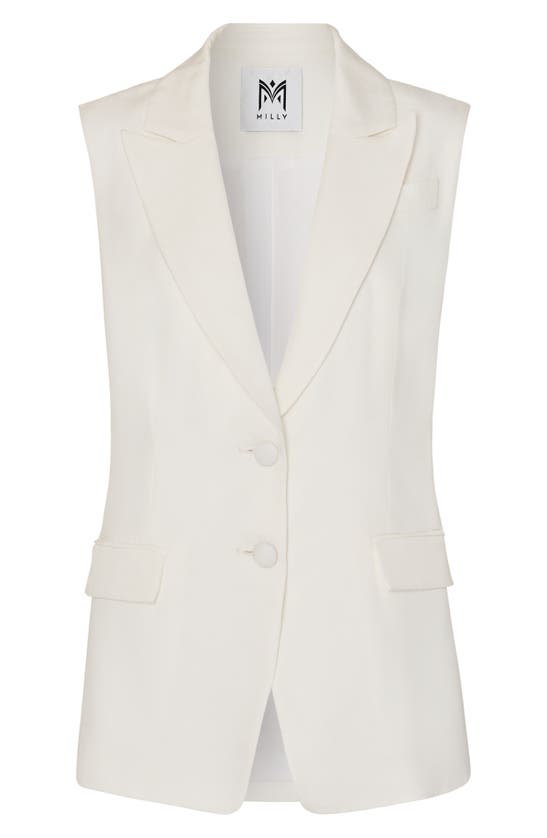 Shop Milly Alba Sleeveless Blazer In White