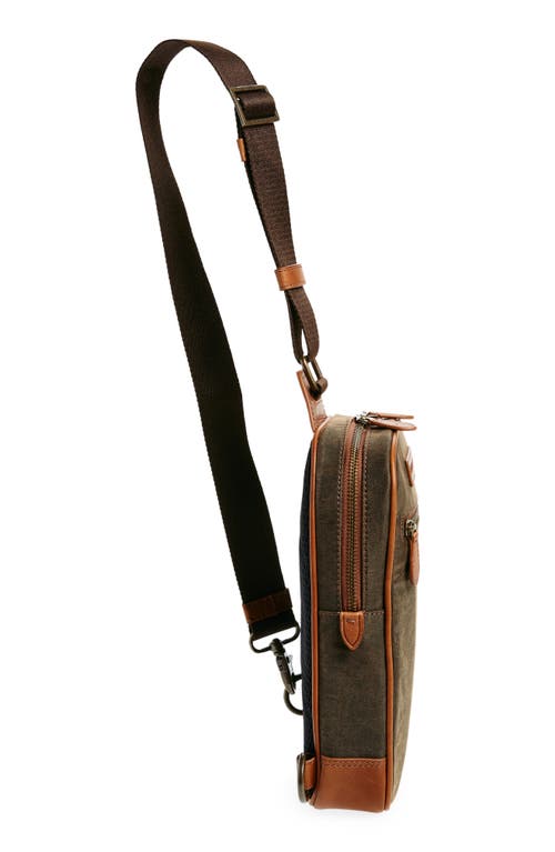 Shop Johnston & Murphy Antique Sling Shoulder Bag In Brown/tan