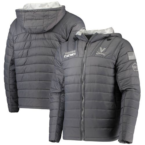 Men's Colosseum Gray/Camo Virginia Cavaliers OHT Military Appreciation Iceman Snow Puffer Full-Zip Hoodie Jacket
