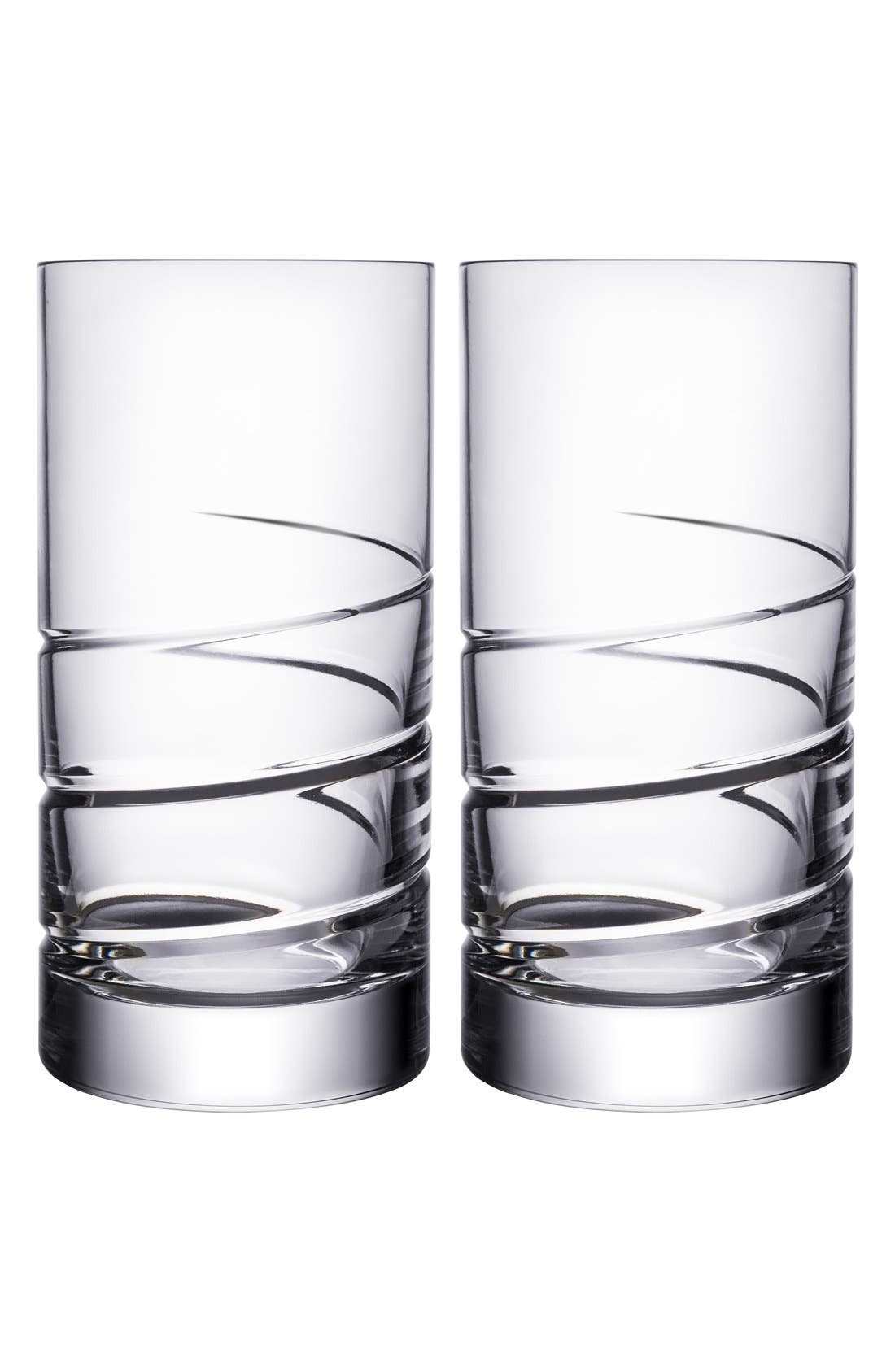 EAN 7319677195821 product image for Orrefors Swerve Set of 2 Lead Crystal Highball Glasses in White at Nordstrom | upcitemdb.com