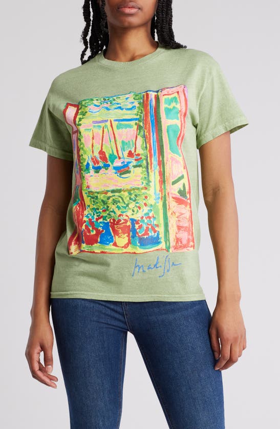 Philcos Open Window Graphic T-shirt In Sage Pigment