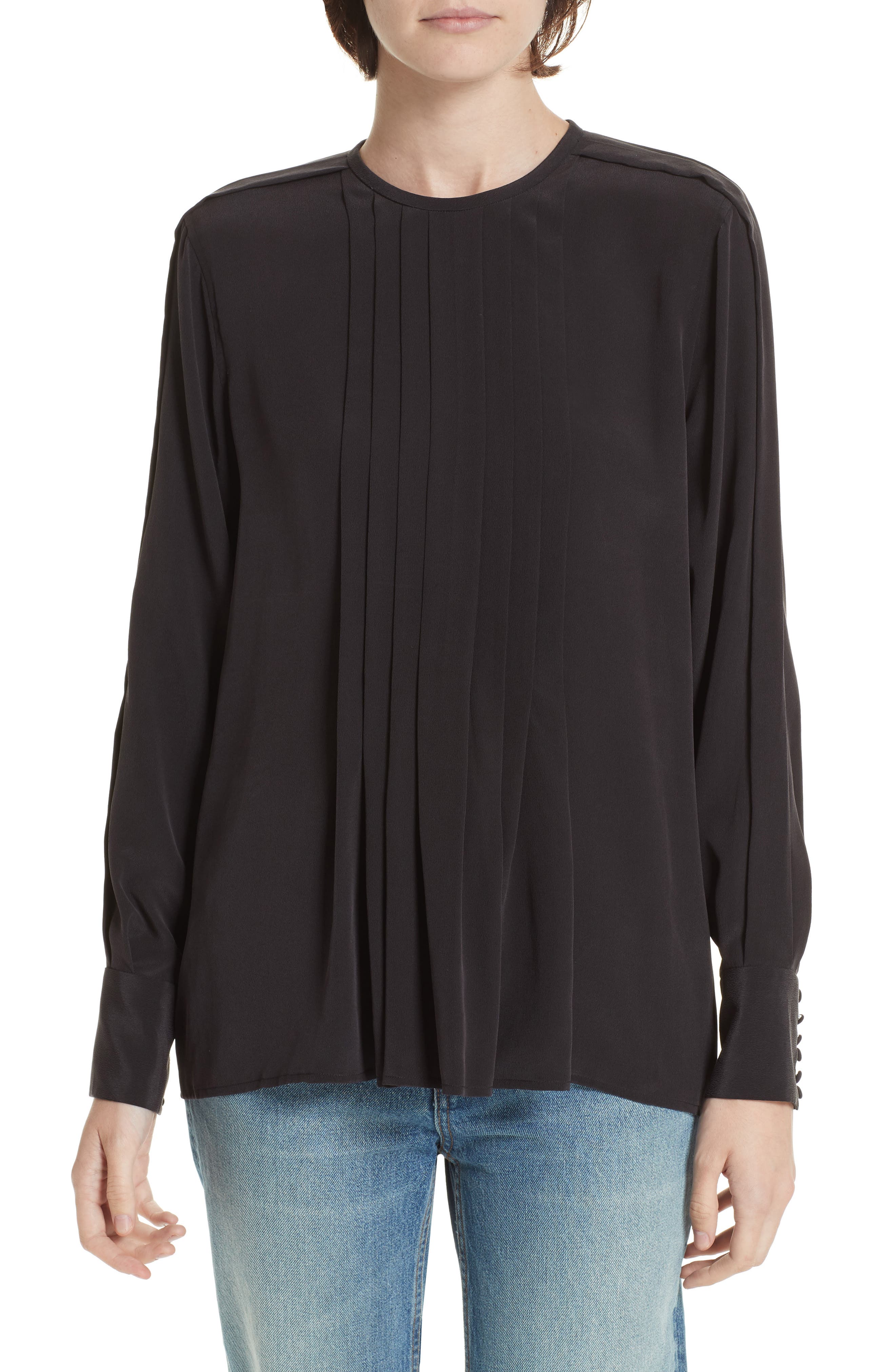 marilla outdoor furniture on Equipment Marilla Pleat Detail Silk Swing Blouse Nordstrom