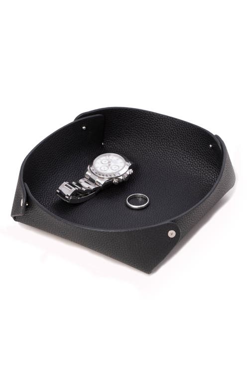 Bey-berk Catchall Leather Valet Tray In Grey