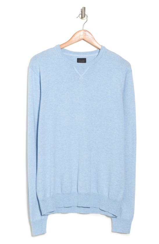 14th & Union Classic Cotton & Cashmere Crewneck Sweater In Blue Skyway Heather