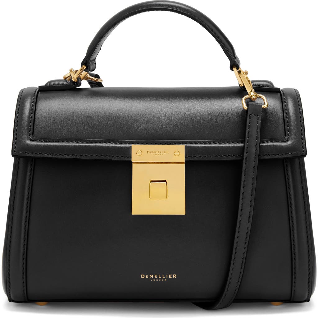 Demellier Medium Paris Leather Top Handle Bag In Black F02