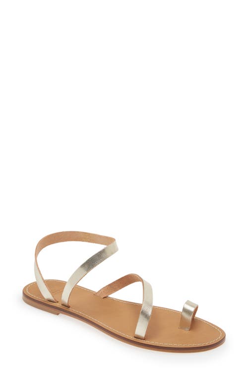 Toe Loop Sandal in Gold Leather