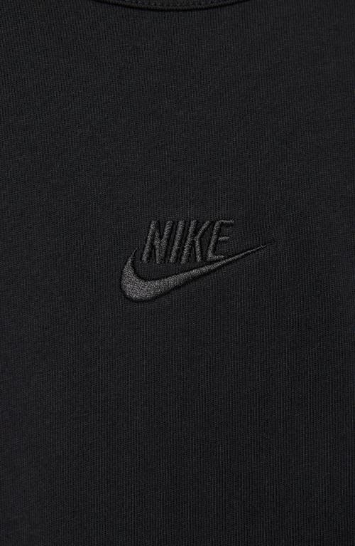 Nike Premium Essentials Logo-embroidered Cotton-jersey Tank Top In Black