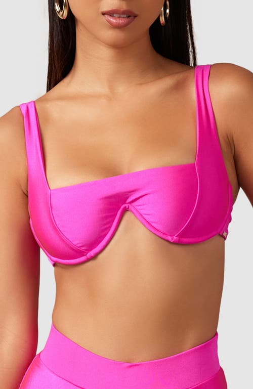 Shop Mbm Swim Chance Bikini Top In Magenta