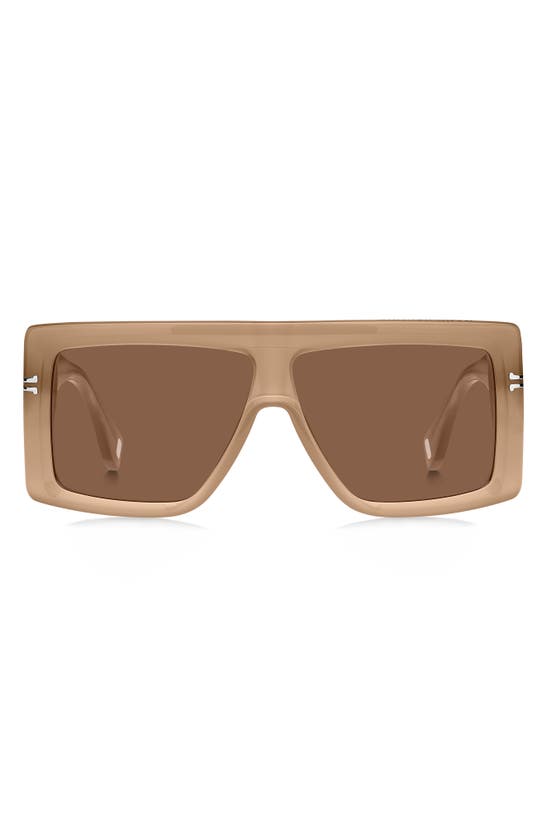 Shop Marc Jacobs 59mm Gradient Flat Top Sunglasses In Beige / Brown